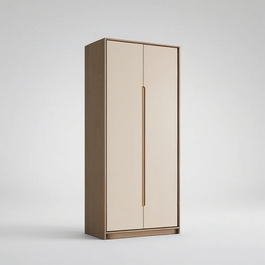 Roupeiro Retangular de 2 Portas em MDF Castanho e Bege 80 x 50 x 180 cm